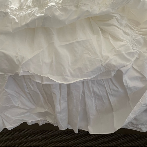 XS OPT: Quality Cotton Midi Sun Dress White Short Sleeve Pleated NWT New! - Picture 5 of 7